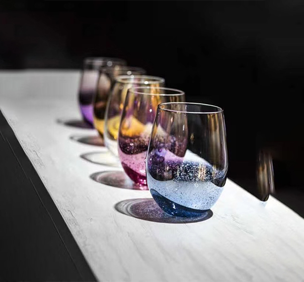Tea Glass Coffee Cup Clear Glass Cup With Glod Rim Drinking Cup Plating Colorful