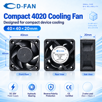 Ventilateur sans balais DC 4020 40 mm 12 V 40*40*20 mm à flux axial pour le refroidissement des modules Wi-Fi, fabrication chinoise