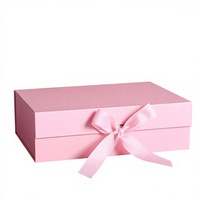 Boîte cadeau de luxe pliable en carton rigide magnétique avec pelliculage mat, écologique, logo personnalisé et nœud en ruban – Vente en gros