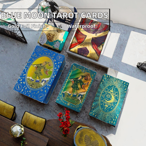 YY 2026 Nouveau Tarot Hanshin Blue Moon Smith 78 cartes plastique étanche feuille or jeu boîte couleur - Product Image 2