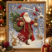 Objets décoratifs, artisanat original d'usine, tableaux muraux, art mural pour salon, figurine du Père Noël, kit de peinture perlée 5D