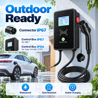 Chargeur mural intelligent pour véhicule électrique 7 kW, type 2 GB/T J1772 32A, RFID, WiFi, Bluetooth, application Tuya, IP67, fournisseur OEM ODM