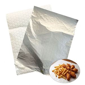 Disposable Honeycomb Aluminum Foil Insulated <b>Paper</b> Pre-cut Aluminum Foil Wrapping <b>Paper</b> <b>Sheets</b> for Sandwich Burritos BBQ - Product Image 1