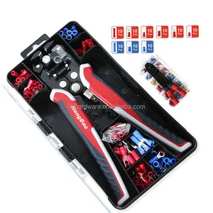 Newest Network Terminal Round Ring Crimp Cable Wire Connectors Tool Kit Set Web Wire Stripper Crimping Stripping Pliers Tool Set