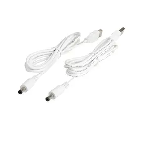 Kabel pengisi daya DC 5.5mm * 2.1mm, colokan jantan ke USB 5v DC