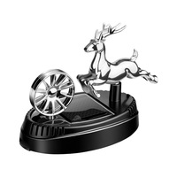 Diffuseur d'air de voiture rotatif à énergie solaire en forme de cerf, ornement créatif d'aromathérapie pour tableau de bord, décoration intérieure automobile pour siège de voiture