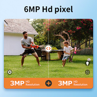 Caméra de sécurité solaire V380 Pro à double objectif 6MP, étanche, sans fil, alimentée par batterie, pour extérieur, commande en gros