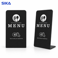 Support de table NFC en acrylique PVC SIKA prêt à l'emploi pour affichage de menu, compatible avec les plateformes de réseaux sociaux et les avis Google (Tap NFC)