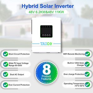 Convertisseur solaire hors réseau TAICO MPPT intégré 48V 6kw 6.2KW Convertisseur hors réseau Connexion parallèle Convertisseur solaire - Product Image 3
