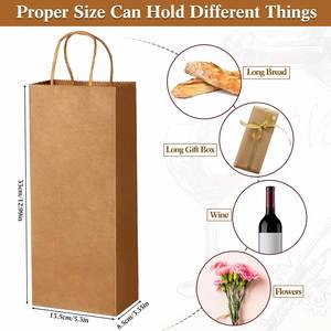 Brown Kraft Ppaper Bag with Convenient Handles <b>Gift</b> Tote Shopping Bags for Wine <b>Gift</b> <b>Wrap</b> Paper Bag - Product Image 2