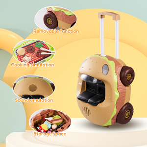 Ensemble de jeu de cuisine pour enfants : voiture à hamburgers, barbecue, accessoires alimentaires de simulation, chariot de rangement, jouets alimentaires pour enfants - Product Image 3