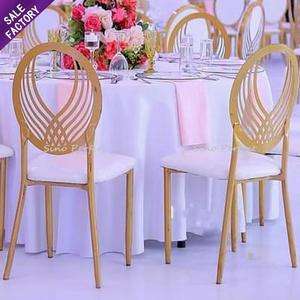 Chaise de banquet ronde en métal doré à prix avantageux Sino Perfect pour les événements de mariage et les repas - Product Image 1