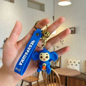 Cartoon-Style Space Rabbit <b>Keychain</b> Three-Dimensional PVC Figurine Pendant Small Gift for Schoolbag <b>Anime</b> Style - Product Image 5