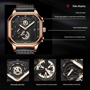 Reloj Cuadrado Negro Samurai <span class=keywords><strong>2022</strong></span> para Hombre, Auténtico, Estilo Estudiantil, Ligero, de Lujo, Ecológico, Acrílico, No Mecánico, de Cuarzo, Transfronterizo - Product Image 3