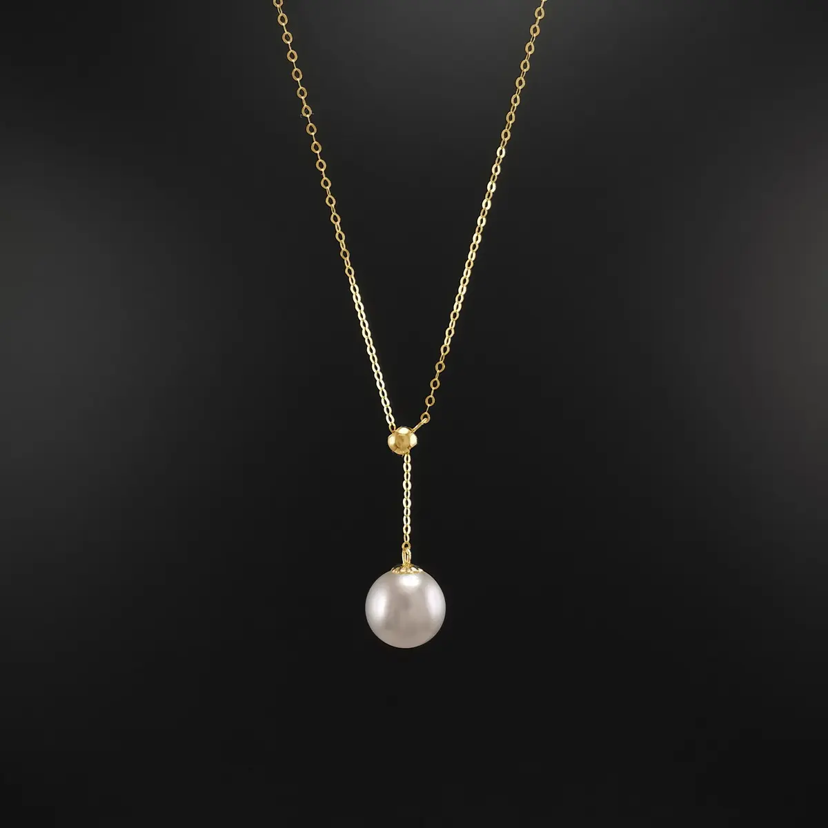 Wholesale Genuine 18k gold jewelry making 1.0 chain AU750 18 carat gold freshwater pearl necklace with adjustable size