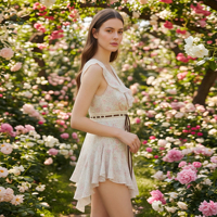 Robe Babydoll à Volants Floraux Personnalisée pour Femmes, Robes Mini Asymétriques pour Femmes