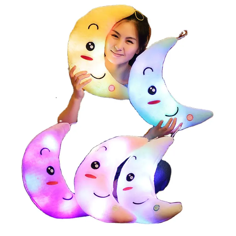 Creative Toy Luminous Pillow Soft Stuffed Plush Glowing Colorful Stars Cushion Led Light Toys Gift For Kids Children Girls