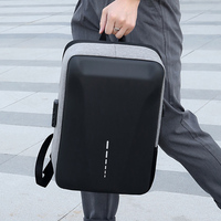 Sac à dos antivol tendance en PVC imperméable avec fermeture éclair, coque rigide, en polyester, élégant, pour ordinateur portable, avec port USB – Vente en gros