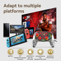 Manette de Jeu Transparente Sans Fil à 6 Axes, Double Vibration, Joypad pour Console de Jeu PS4 et PS3
