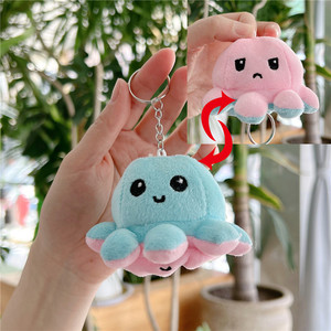 Khuyến mãi 10cm lật bạch tuộc đồ chơi sang trọng móc khóa túi trang trí vòng chìa khóa mặt dây chuyền đảo ngược Thú nhồi bông đồ chơi cho món quà - Product Image 4