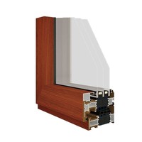 As2047 Ventanas de madera revestidas de aluminio Hurricane Impact Diseño de rejilla con aislamiento acústico Ventanas francesas de vidrio