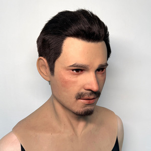 Masques réalistes en silicone pour cosplay, fabriqués directement en usine, avec cheveux, barbe et rides, pour <span class=keywords><strong>acteur</strong></span>, cosplay, travesti - Product Image 2