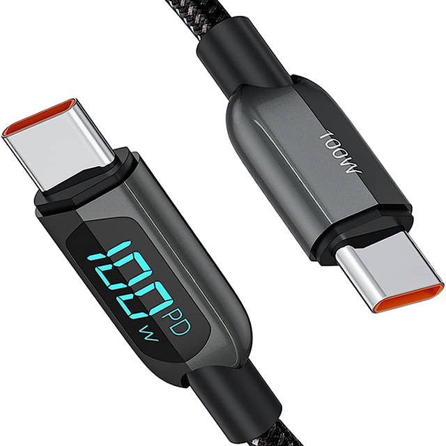 CableCreation PD 100W Type-C LED Display Fast Charging 5A 100W Power Delivery Usb-c Cable with Led Display