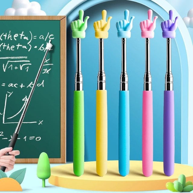 21-69cm Telescopic Classroom Teachers Pointer Extendable Hand Index Finger Rod for Kindergarten Picture Book Tracking Phonics