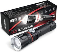 Lampe torche tactique LED rechargeable étanche avec fonction de défense électrique et lumière de chasse puissante