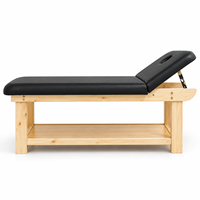 Table de massage en bois massif, stationnaire, pour soins de beauté, lit de massage pour SPA, salon, clinique, hôtel, thérapie de massage facial