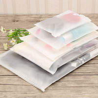 Personnalisé Biodégradable Givré Mat Givré D'étanchéité Fermeture À Glissière Sac Transparent T-shirt Vêtements Vêtement Sacs D'emballage