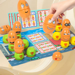 Œuf funky visage <span class=keywords><strong>expression</strong></span> 3D bloc de bois puzzle de combat assemblé jouet éducatif pour bébé interaction unisexe en bois - Product Image 2