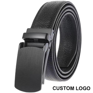 เข็มขัดหนังวัวแท้สำหรับผู้ชาย LY33-0134-5 ผลิตโดยผู้ผลิตขายส่ง รับผลิตตามสั่ง เข็มขัดหนังวัวชั้นหนึ่ง พร้อมหัวเข็มขัดอัตโนมัติโลหะผสม - Product Image 2