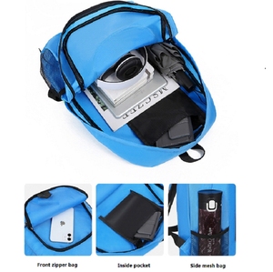 Sac à dos de voyage pliable GRS recyclé, ultraléger et compressible, se plie en pochette avec poche pour bouteille, idéal pour les voyages à l'aéroport et l'école - Product Image 3