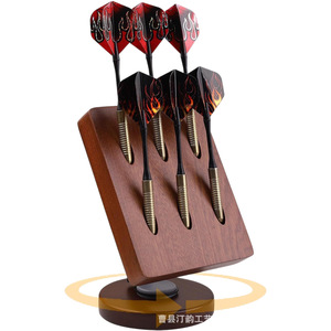 Iron rotatable wooden dart storage rack <b>desktop</b> <b>shelf</b> creative storage organization rack - Product Image 2
