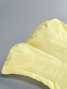 أصفر مثير حمالة عارية الظهر أحمر منظم الأزهار مزين صغير طول نحيف المشاهير حزب فستان حفل الكوكتيل - Product Image 3