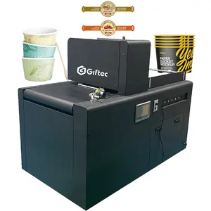 Impresora de bandejas de comida de alta velocidad Giftec OEN Pass, Impresora digital de un solo paso, Cajas de cartón, máquina de impresión de cuencos de papel Corrugado