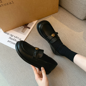 8206-2 Mocassini da <span class=keywords><strong>Donna</strong></span> Stile Britannico Retrò con Plateau, <span class=keywords><strong>Scarpe</strong></span> in Pelle Eleganti e Casual per Ufficio e Uso Quotidiano - Product Image 3