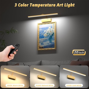 Wireless Rechargeable Picture <b>Light</b>, 20Inch Wall Mounted Art <b>Light</b> with Dimmable Remote <b>Timer</b> for Gallery Paintings and Portrait - Product Image 2