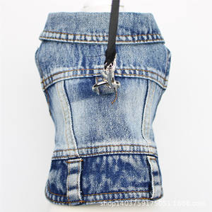 Pakaian hewan peliharaan & kostum rompi Denim berkelanjutan untuk anjing kecil pakaian musim dingin jaket rompi koboi anjing pakaian hewan peliharaan - Product Image 3