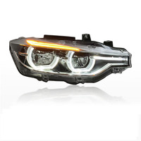 Repuestos Originales SJC V2 Plateados para Auto BMW Serie 3 F30 F35, Faro Delantero LED Amarillo Blanco, DRL Bicolor, Conjunto de Lámpara Frontal
