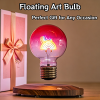 Bombilla Flotante de Levitación Magnética, Lámpara Levitante con Control Táctil, Base de Madera, Luz Nocturna RGB, Regalo de Navidad, Decoración del Hogar