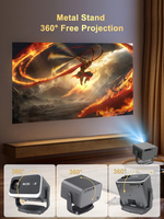 Projecteur intelligent Android 14 DDP 4K 2 Go/16 Go Full HD 1080P 500 ANSI Lumens 5G WiFi avec autofocus pour home cinéma