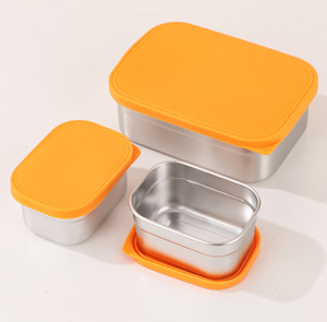 Boîte à lunch en acier inoxydable 304 avec couvercle en silicone, boîte à lunch scellée portable, récipient alimentaire en métal – Offre Spéciale - Product Image 1