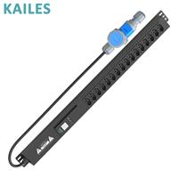 KAILES (KLS) Série K33 32A Monophasé 200-240VAC PDU avec Compteur 16 Prises Brésiliennes Interchangeables à Chaud Compteur d'Énergie AV Utilisation Industrielle
