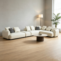 Ensemble de canapés modulables en cuir véritable et éponge, design moderne, écologique, durable, combinaison flexible pour espaces variés