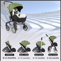 Système de poussette 4-en-1 à 4 roues en alliage d'aluminium, siège auto pour bébé, poussette compacte pliable, combo G308, fabriqué en Chine