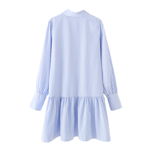 Camicia casual da donna a righe <span class=keywords><strong>blu</strong></span> a <span class=keywords><strong>maniche</strong></span> <span class=keywords><strong>lunghe</strong></span> - Product Image 2