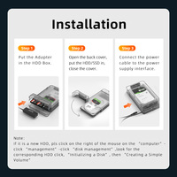 MAIWO Box Esterno per HDD/SSD SATA da 2.5" e 3.5" Senza Utensili con Adattatore USB-A a SATA 5Gbps, Protettivo Trasparente Bianco in ABS+PP
