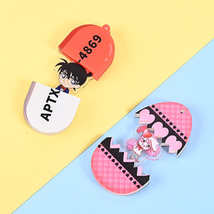 Custom Hatching Egg Cartoon Animation Pull Interlayer Fun Creative Acrylic Pendant <b>Keychain</b> Small Plastic Decoration - Product Image 5